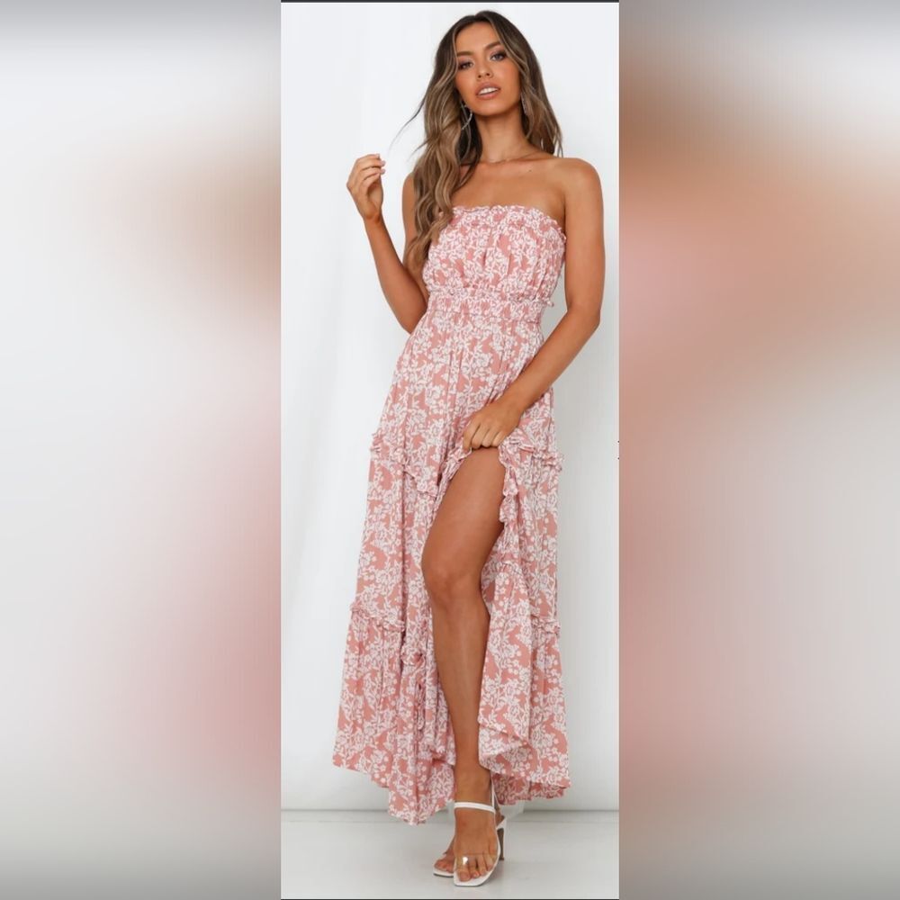 NWT Hello molly Love My Tequila Sunrises Maxi Dress Blush size M US 6 - Picture 9 of 9